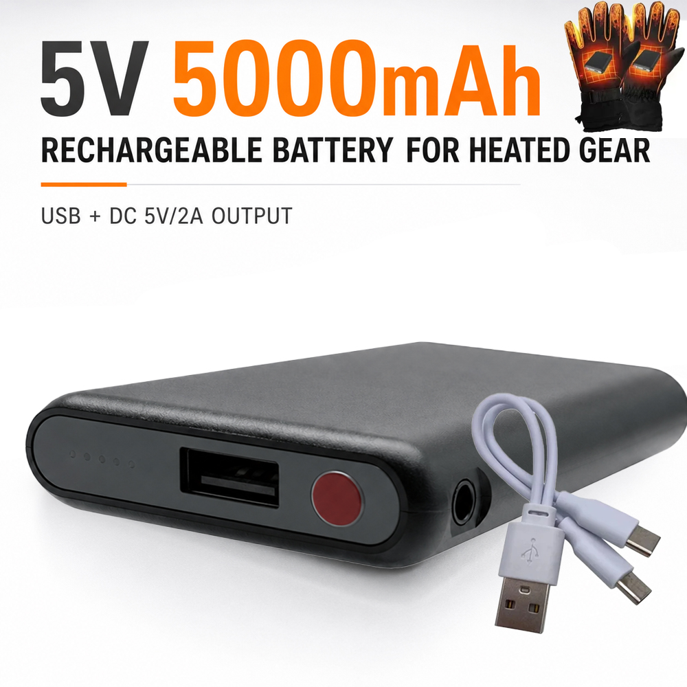 Heated Vest Battery - 5V 5000mAh Heated Gloves Battery Power