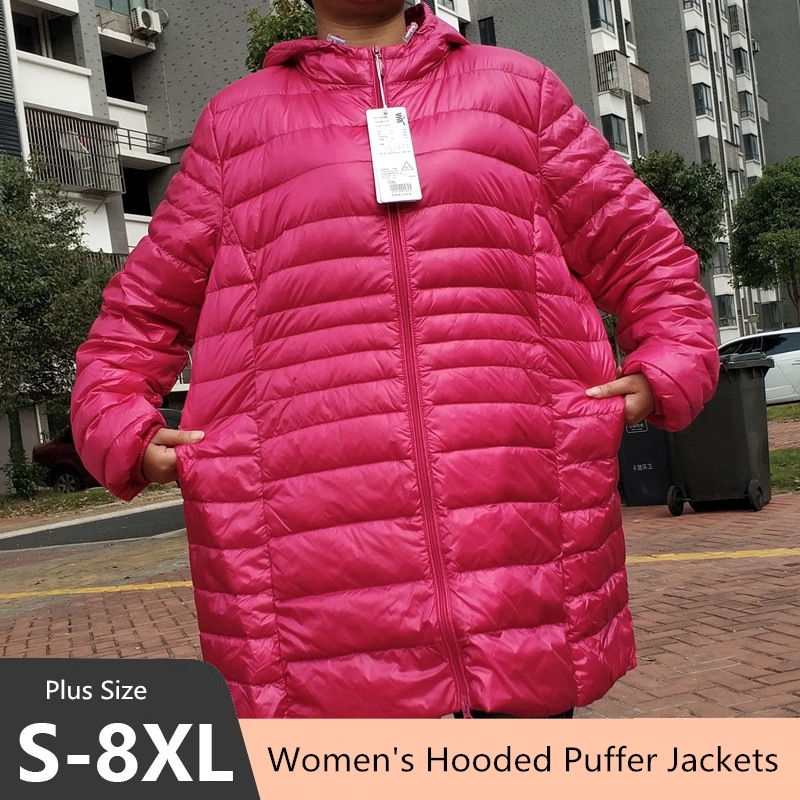 Down Jacket Packable - Plus Size 5XL 6XL 7XL Women's