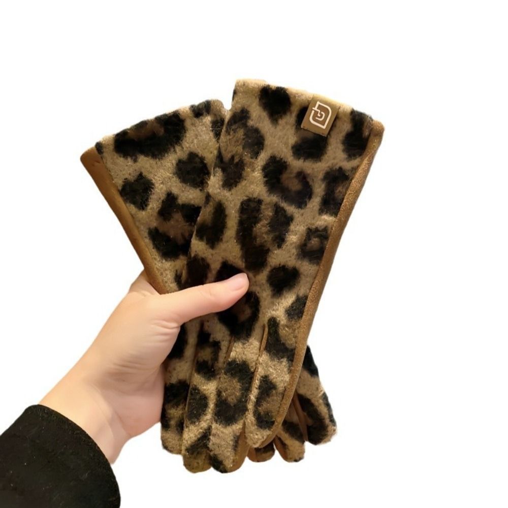 Touch Screen Gloves - Fashion Cashmere Leopard-print Gloves Keep Warm