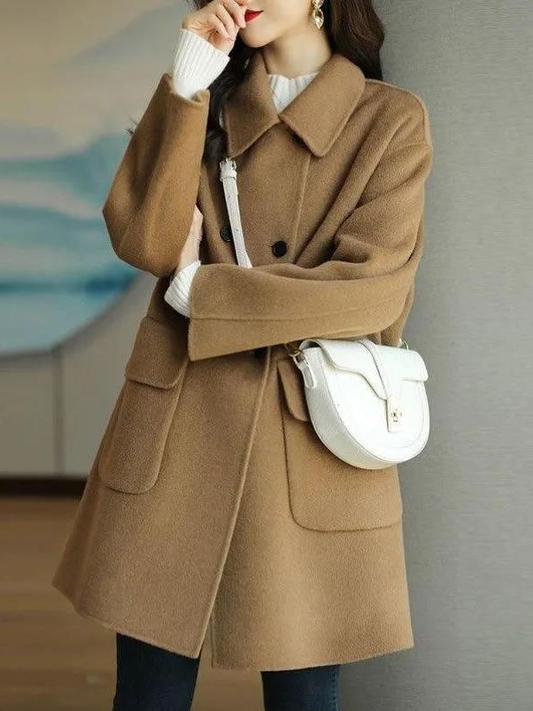 Down Jacket Packable - Stylish Mid-Length Woolen Coat Autumn Winter