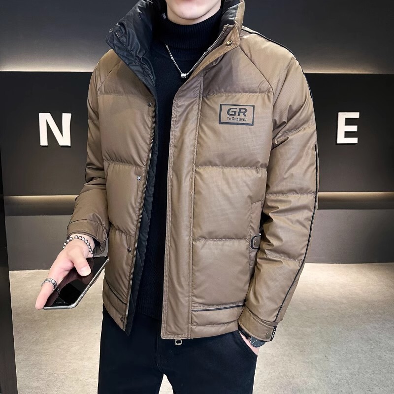 Down Jacket Packable - Fall Winter Men's White Duck Down