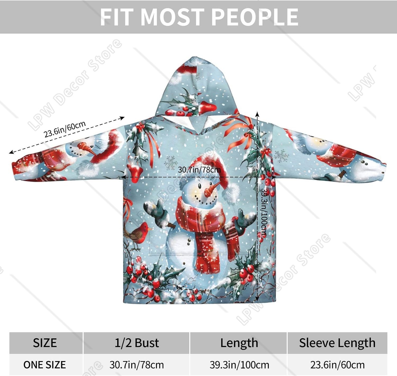 Christmas Snowman Wearable Bla - Sherpa Hoodie Fleece 评论和价格