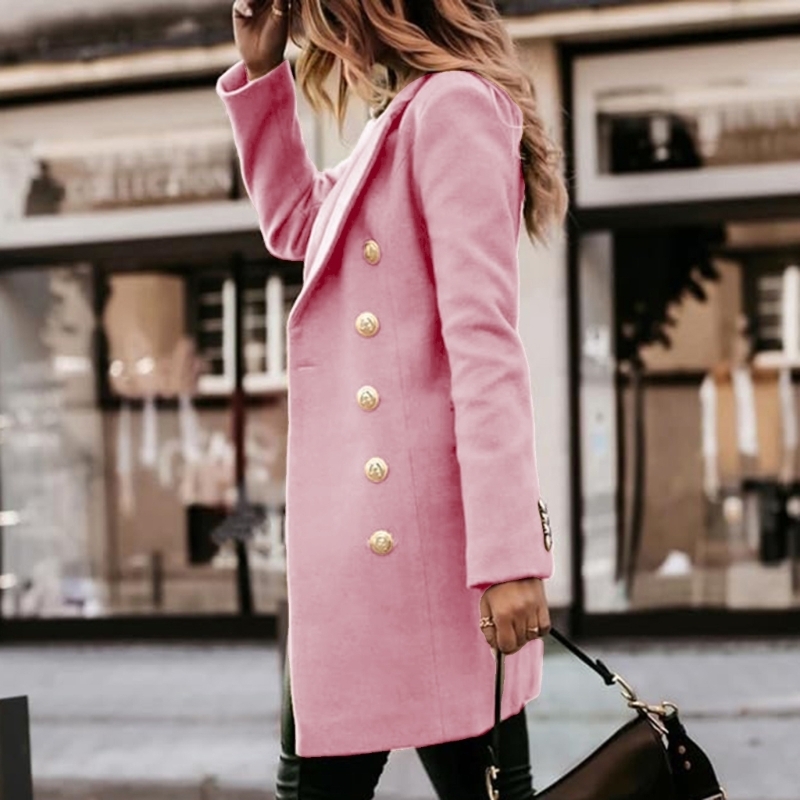 652F Womens Fall Winter Wool C - Wool Coat Peacoat 评论和价格