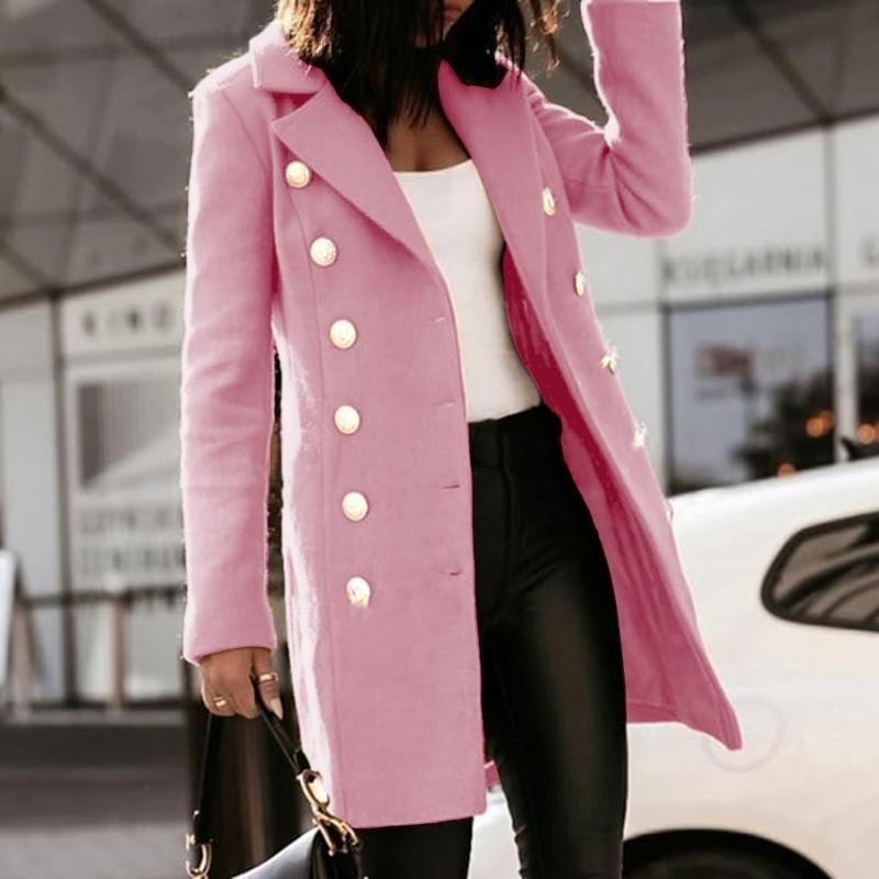 652F Womens Fall Winter Wool C - Wool Coat Peacoat 评论和价格