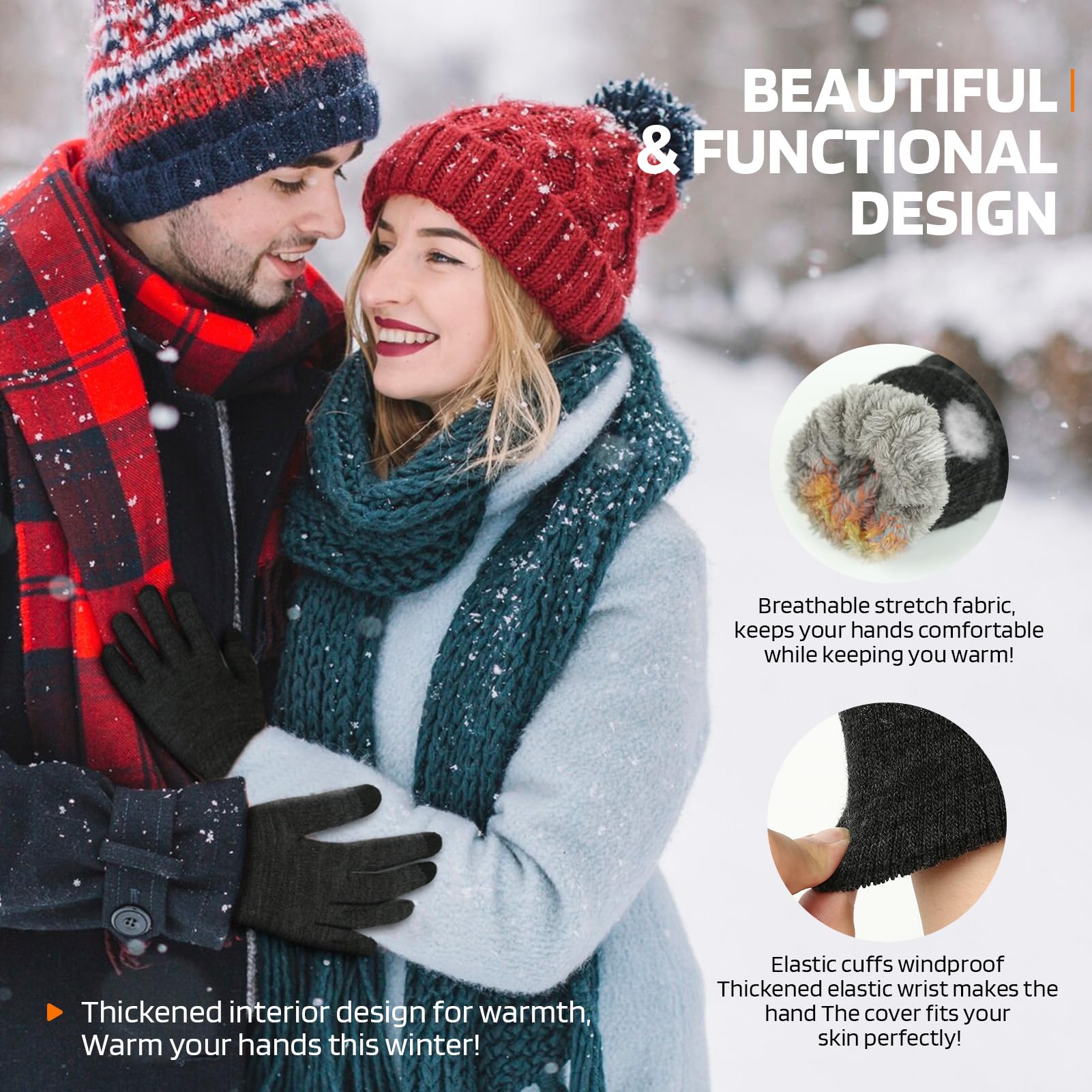 1-5Pairs Winter Outdoor Sports - Touch Screen Gloves 评论和价格