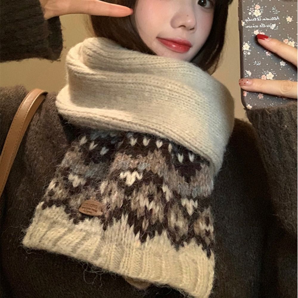 Classic Wool Jacquard Knitted  - Wool Scarf Men 评论和价格