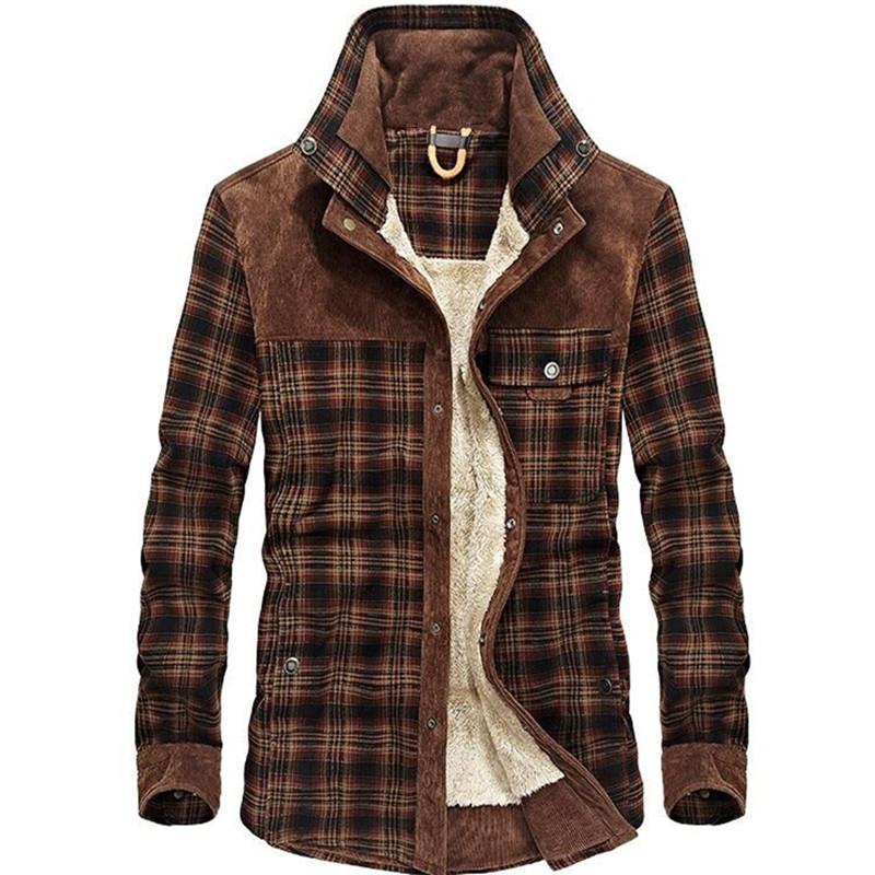Men's Vintage Plaid Shearling  - Flannel Shirt Lined 评论和价格