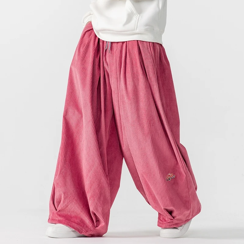 Men Corduroy Wide Leg Pants Me - Corduroy Pant Warm 评论和价格