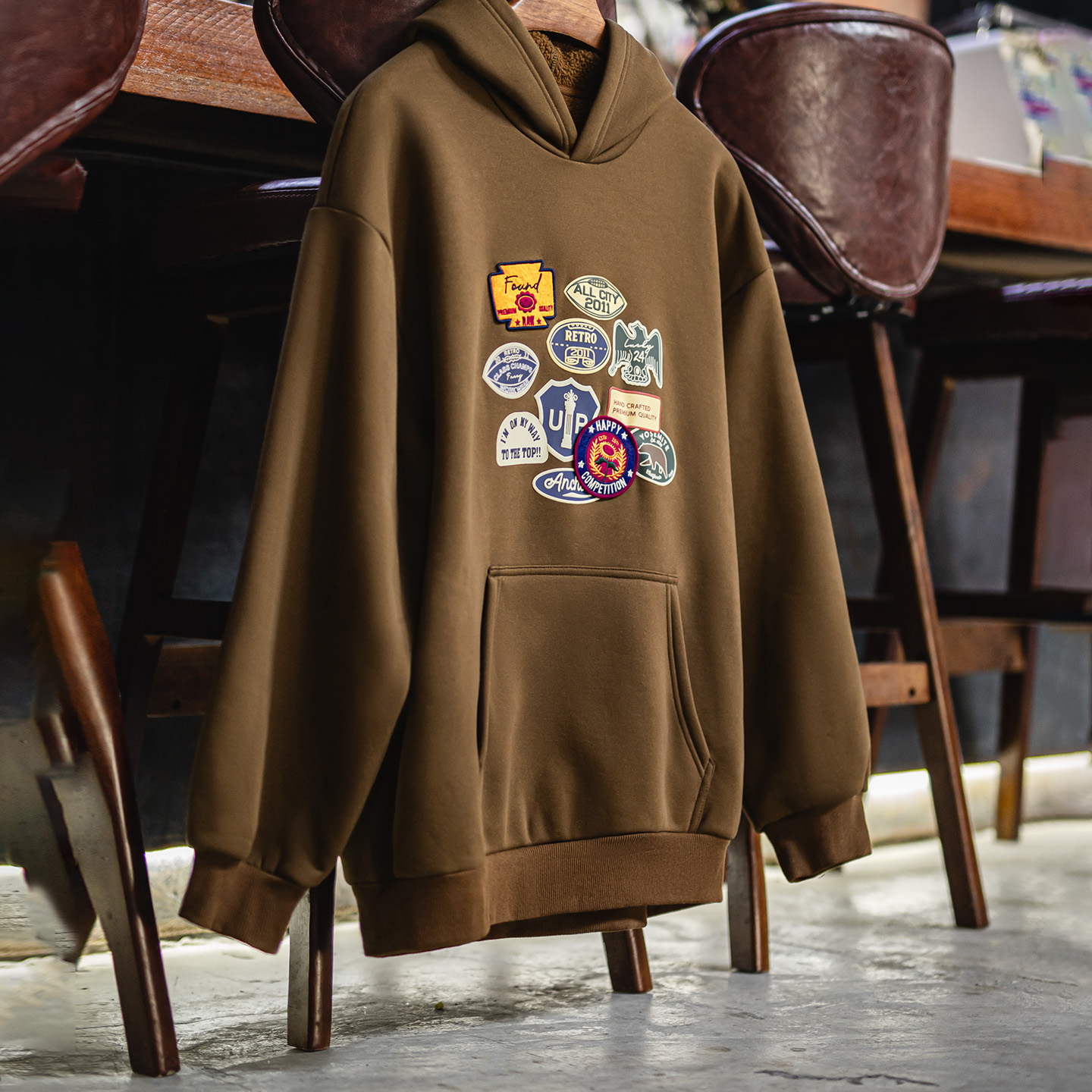 Maden Vintage Men's Embroidere - Sherpa Hoodie Fleece 评论和价格
