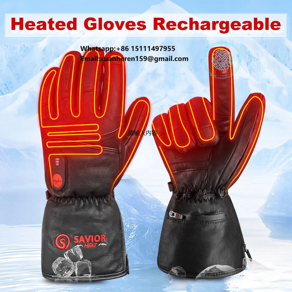 Heated Leather Gloves Men Wome - Hand Warmer Electric 评论和价格