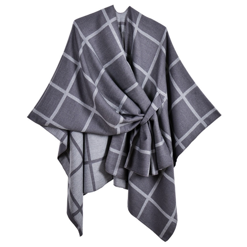 Warm Coat Plaid Design Travel  - Shawl Wrap Winter 评论和价格