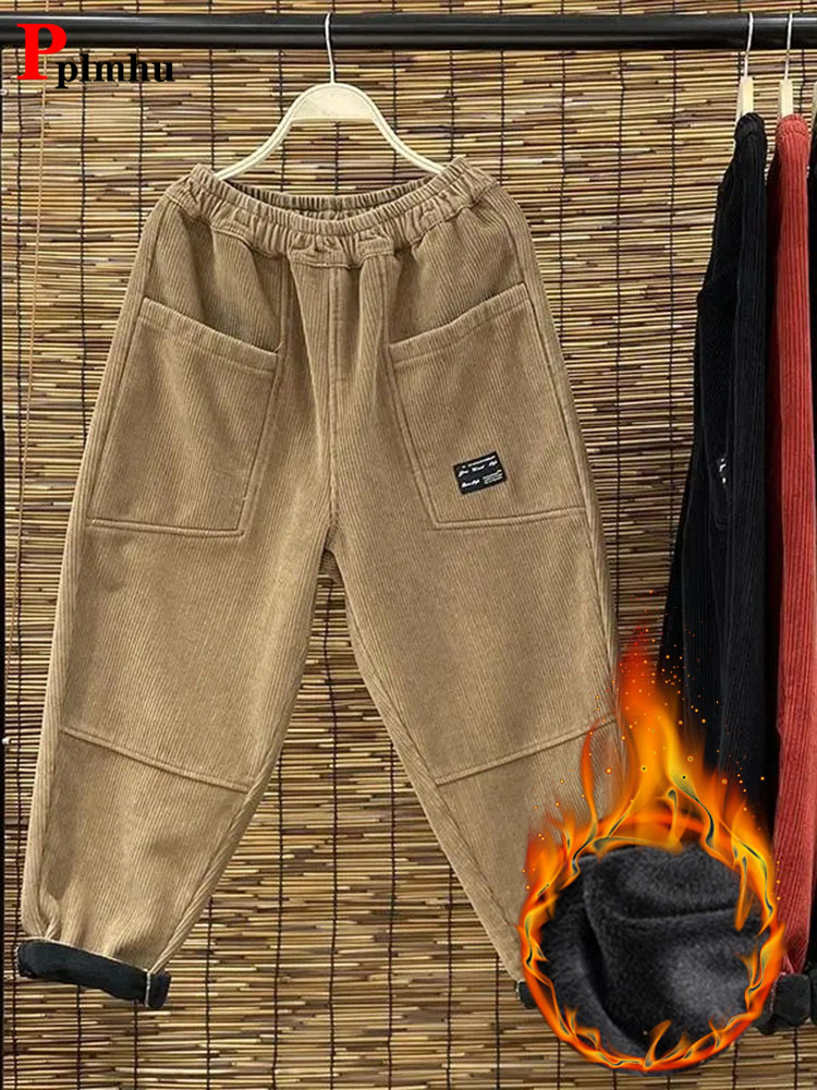 Casual Plus Velvet Womens Hare - Corduroy Pant Warm 评论和价格