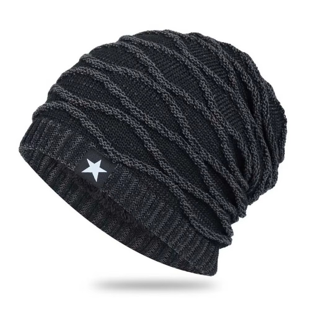 Casual Thickened Fleece Pile C - Knit Beanie Hat Warm 评论和价格