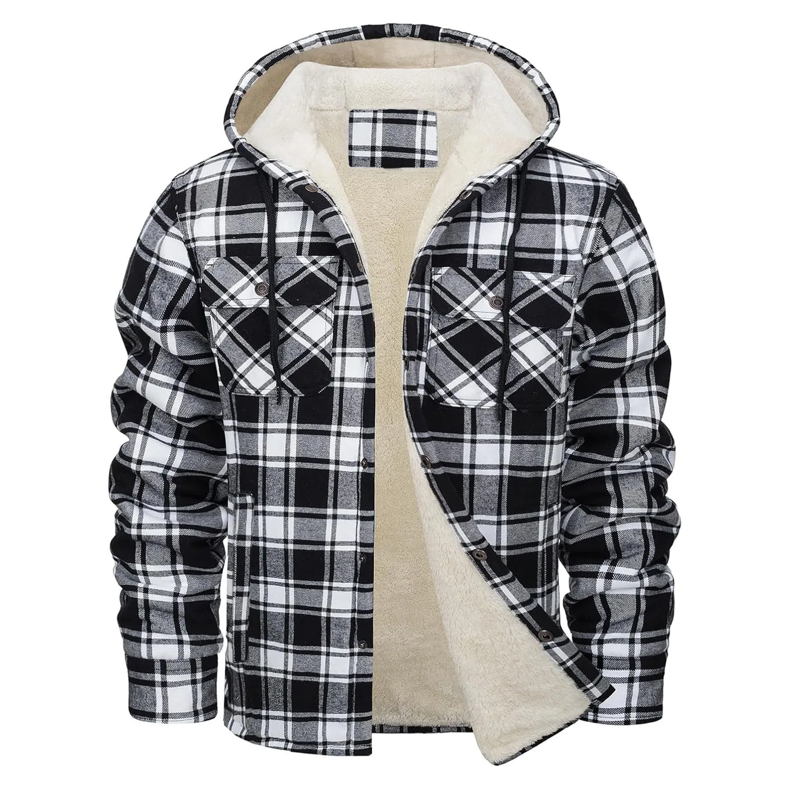 Thick Warm Flannel Hooded Jack - Flannel Shirt Lined 评论和价格