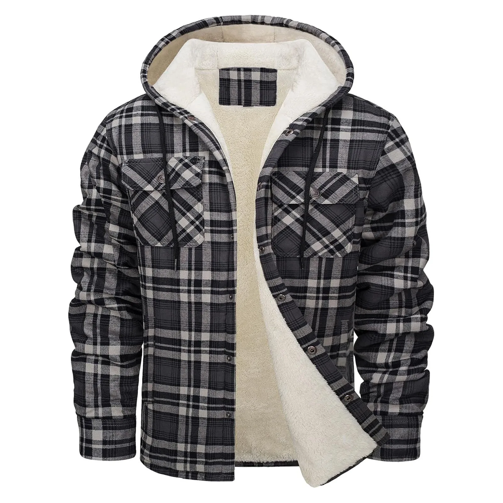 Thick Warm Flannel Hooded Jack - Flannel Shirt Lined 评论和价格