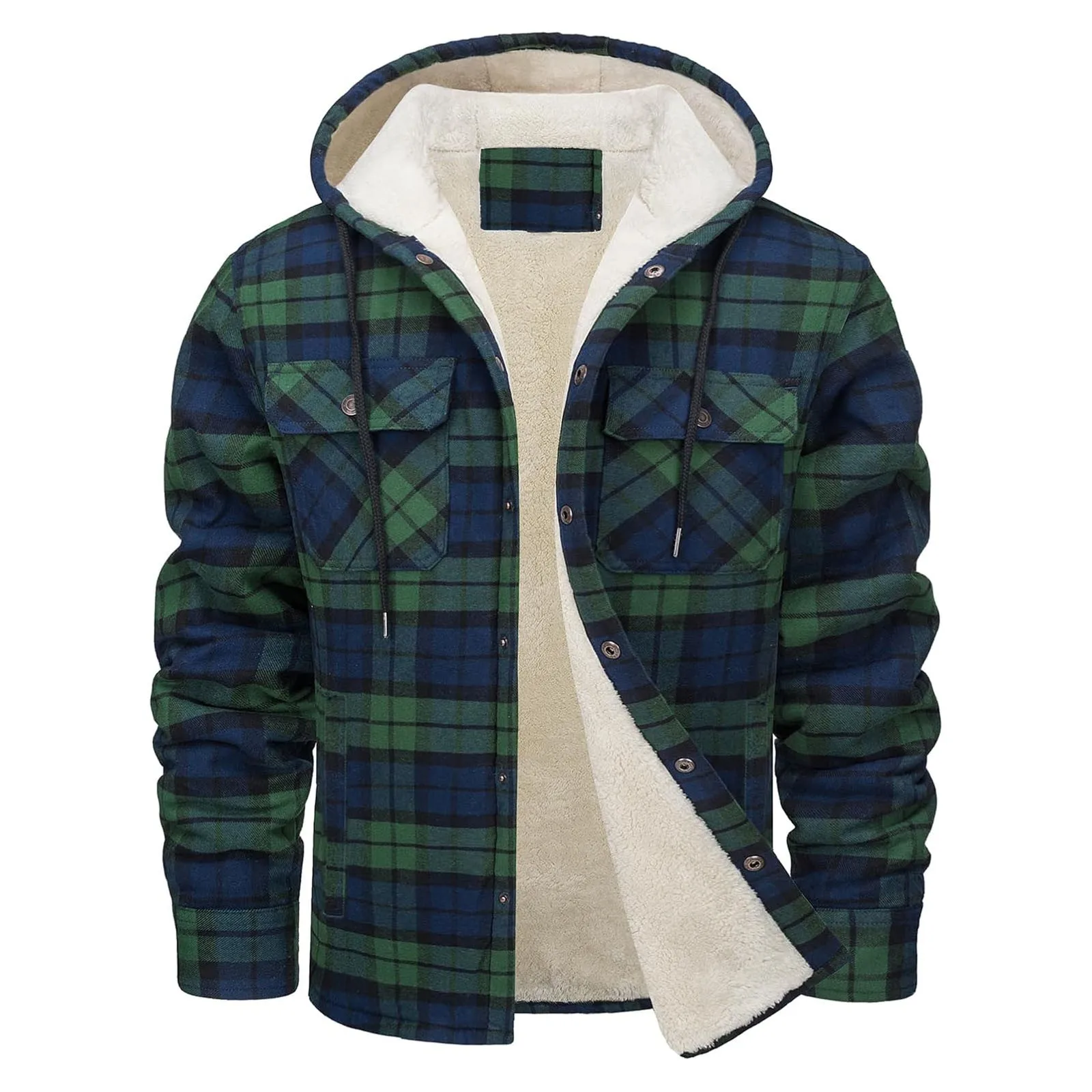 Thick Warm Flannel Hooded Jack - Flannel Shirt Lined 评论和价格