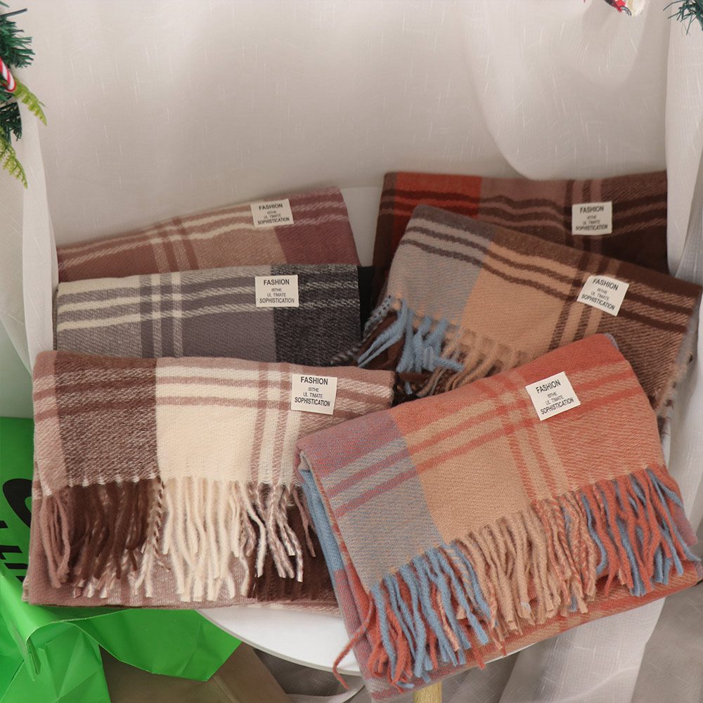 Casual Windproof Plaid Wool Sc - Wool Scarf Men 评论和价格
