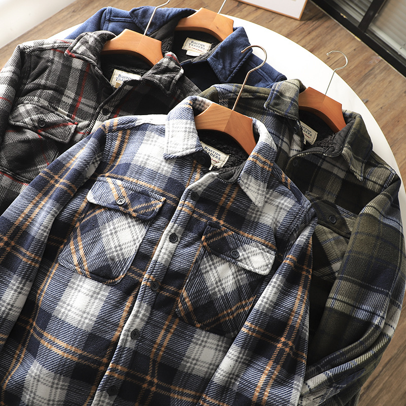 Men's Plaid Flannel Shirt Warm - Flannel Shirt Lined 评论和价格