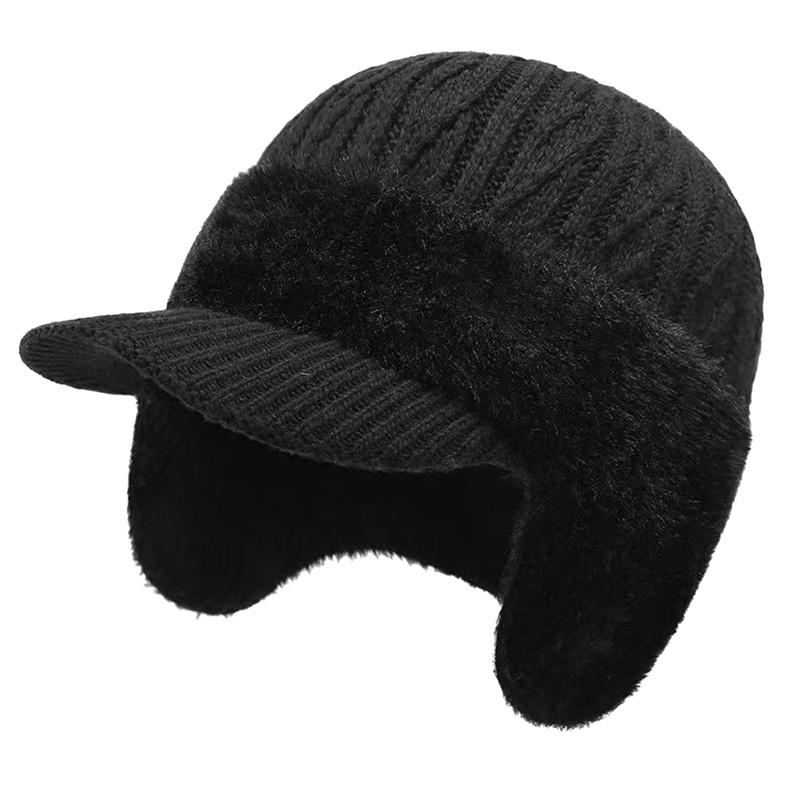 New Unisex Winter Hat Plush Fu - Knit Beanie Hat Warm 评论和价格