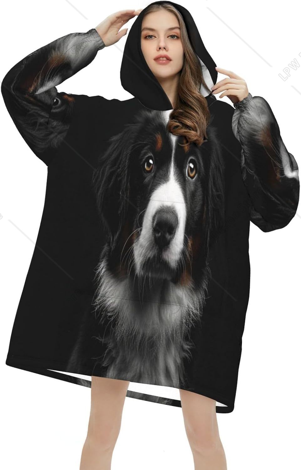 Bernese Mountain Dog Wearable  - Sherpa Hoodie Fleece 评论和价格