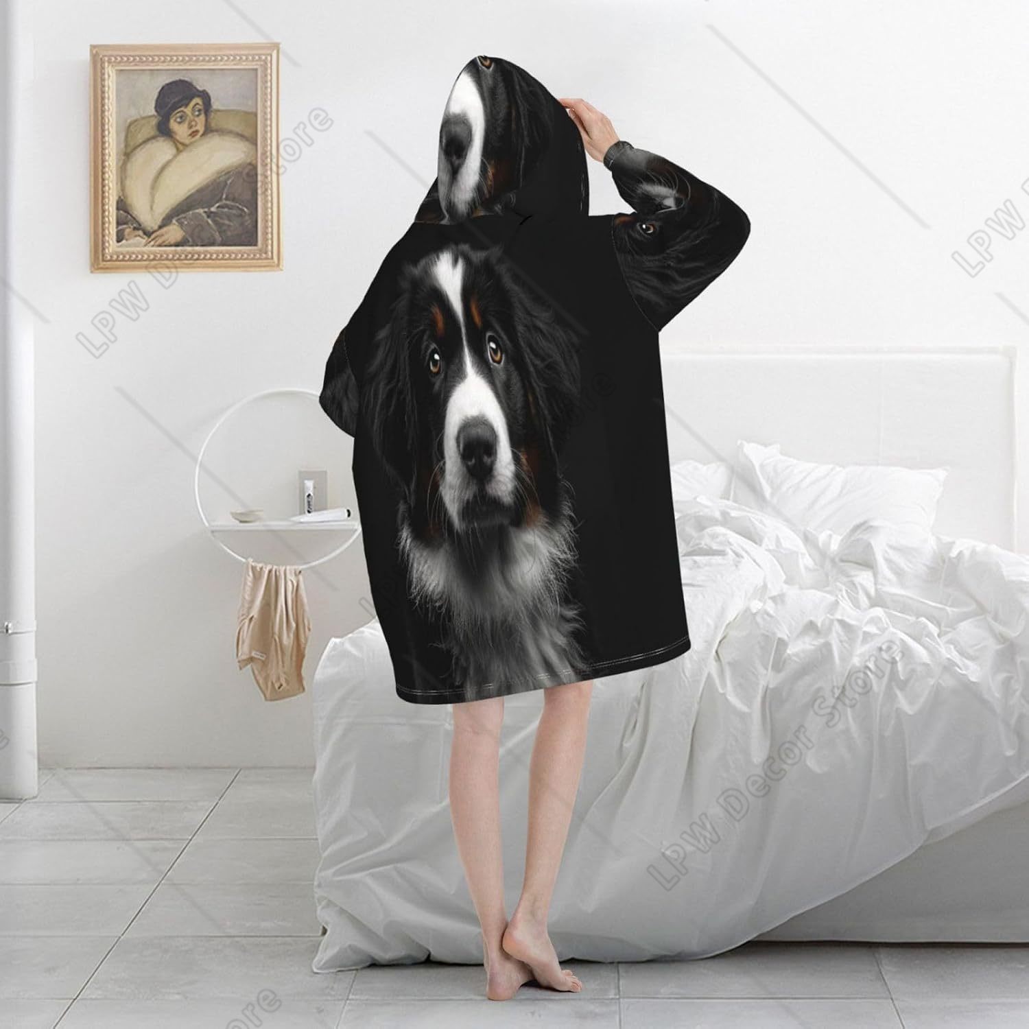 Bernese Mountain Dog Wearable  - Sherpa Hoodie Fleece 评论和价格