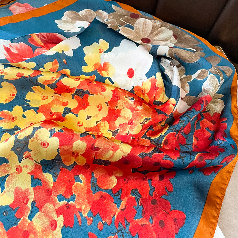 70x70cm Silk Scarf Square For  - Shawl Wrap Winter 评论和价格