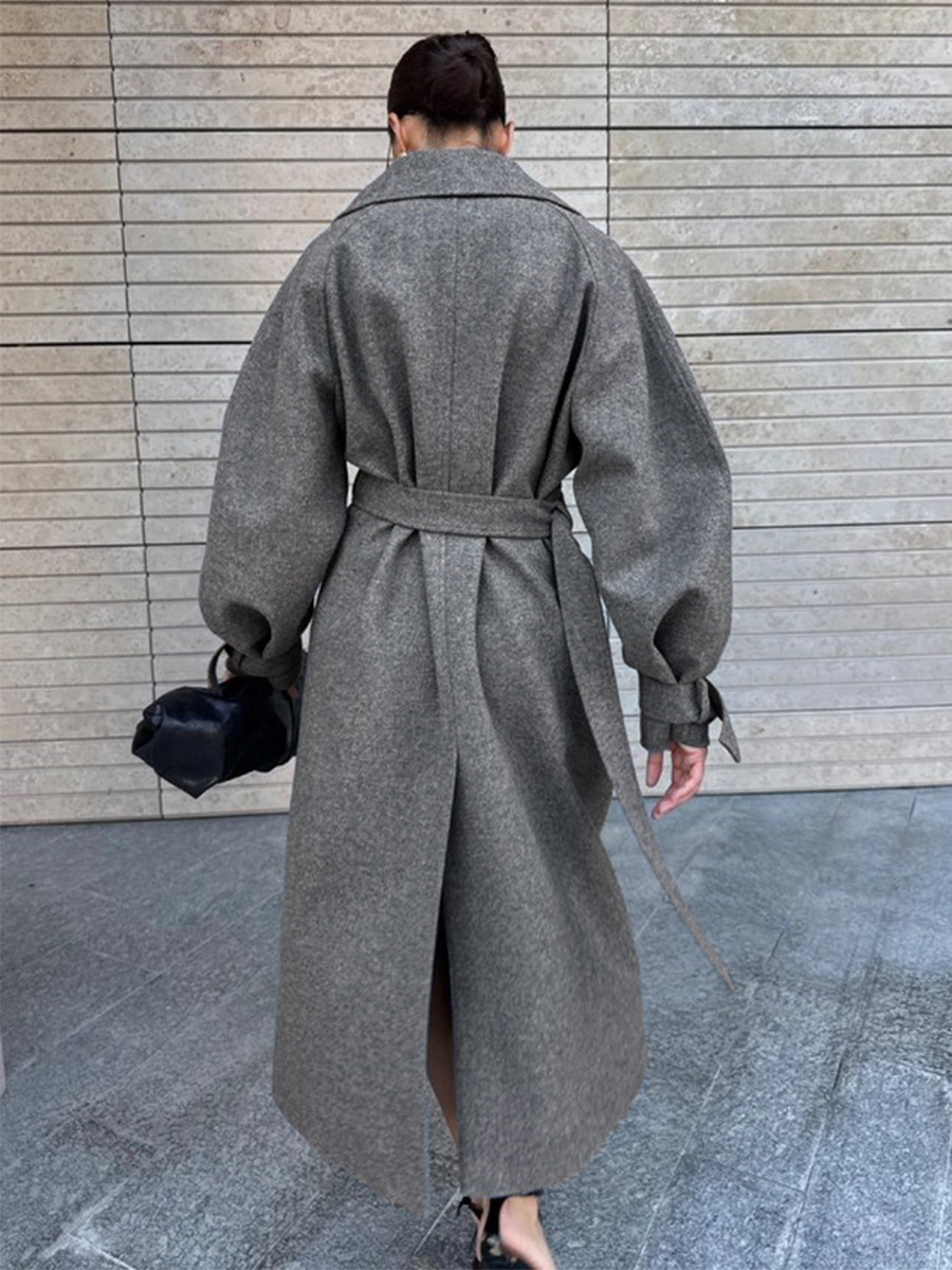 LUCYSHIHATTU Long Imitation wo - Wool Coat Peacoat 评论和价格