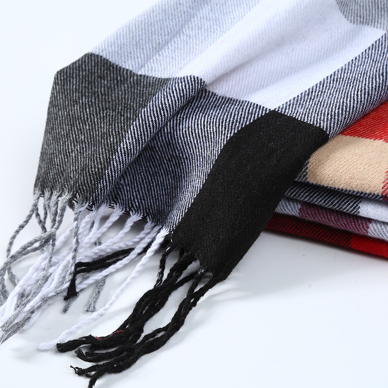 Winter Men Scarf Plaid Stripe  - Wool Scarf Men 评论和价格