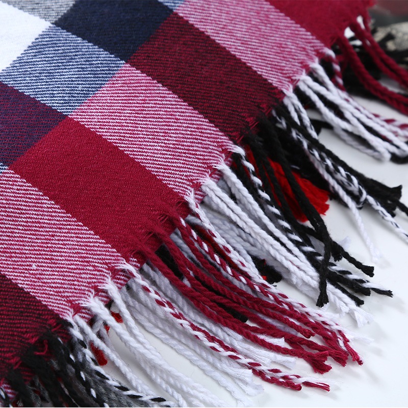 Winter Men Scarf Plaid Stripe  - Wool Scarf Men 评论和价格