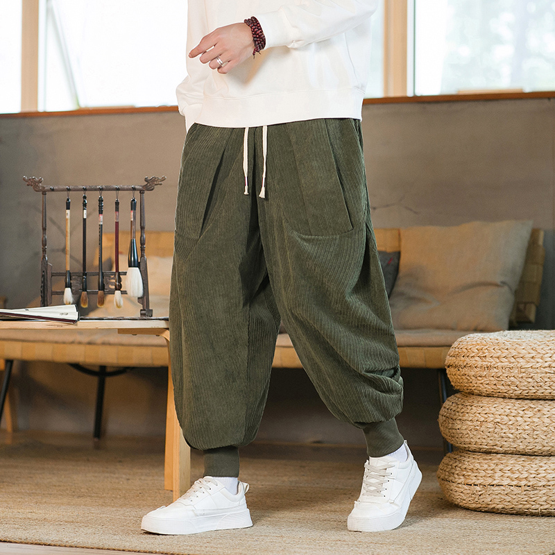 2023 Men Winter Solid Color Co - Corduroy Pant Warm 评论和价格