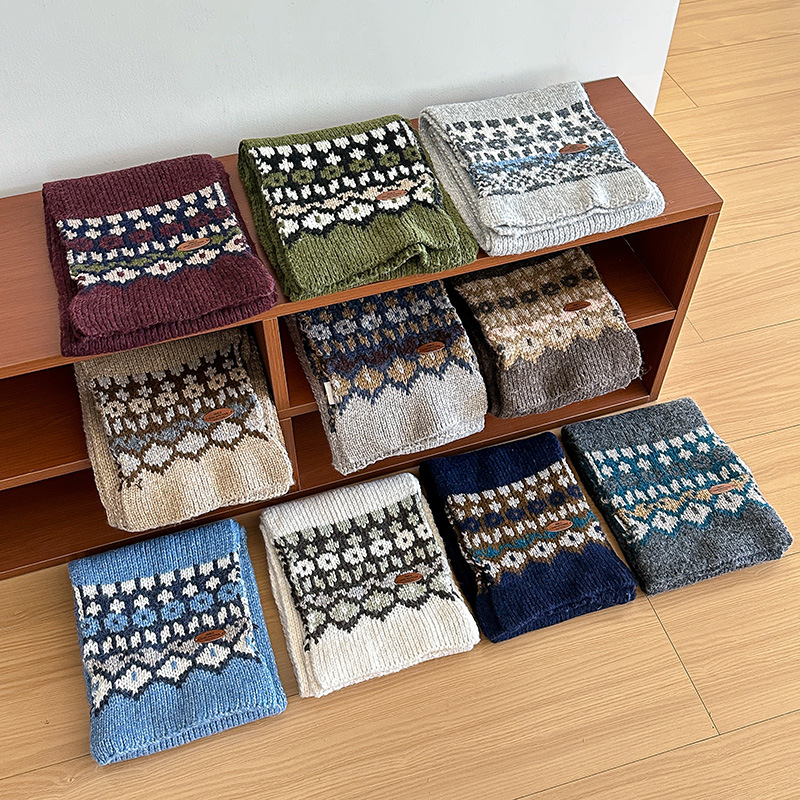 jacquard knitting scarf for wo - Wool Scarf Men 评论和价格