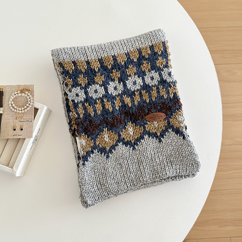 jacquard knitting scarf for wo - Wool Scarf Men 评论和价格