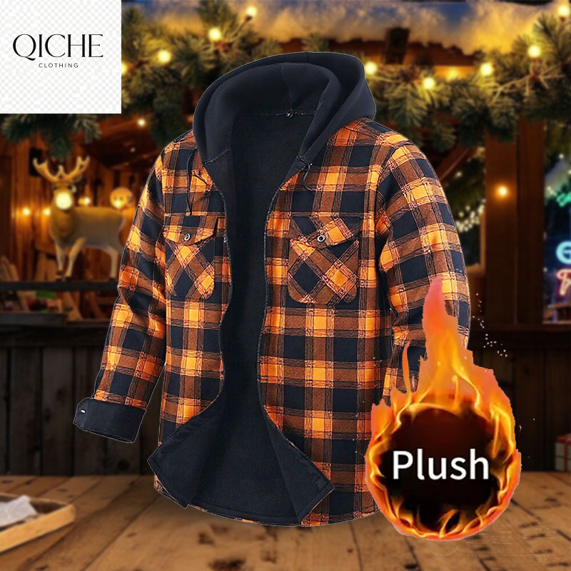 QICHE Fleece Lined Thick Flann - Flannel Shirt Lined 评论和价格