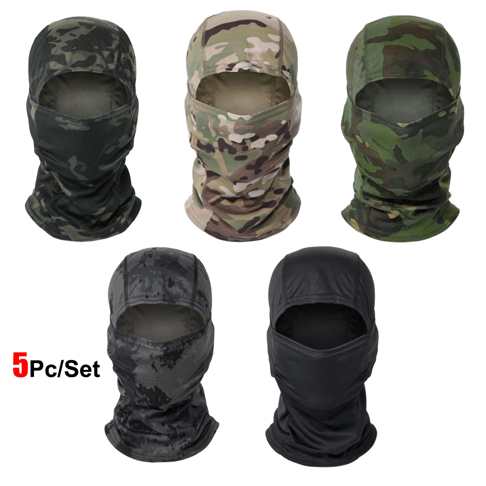 5Pcs Camo Balaclava Full Face  - Balaclava Ski Mask 评论和价格