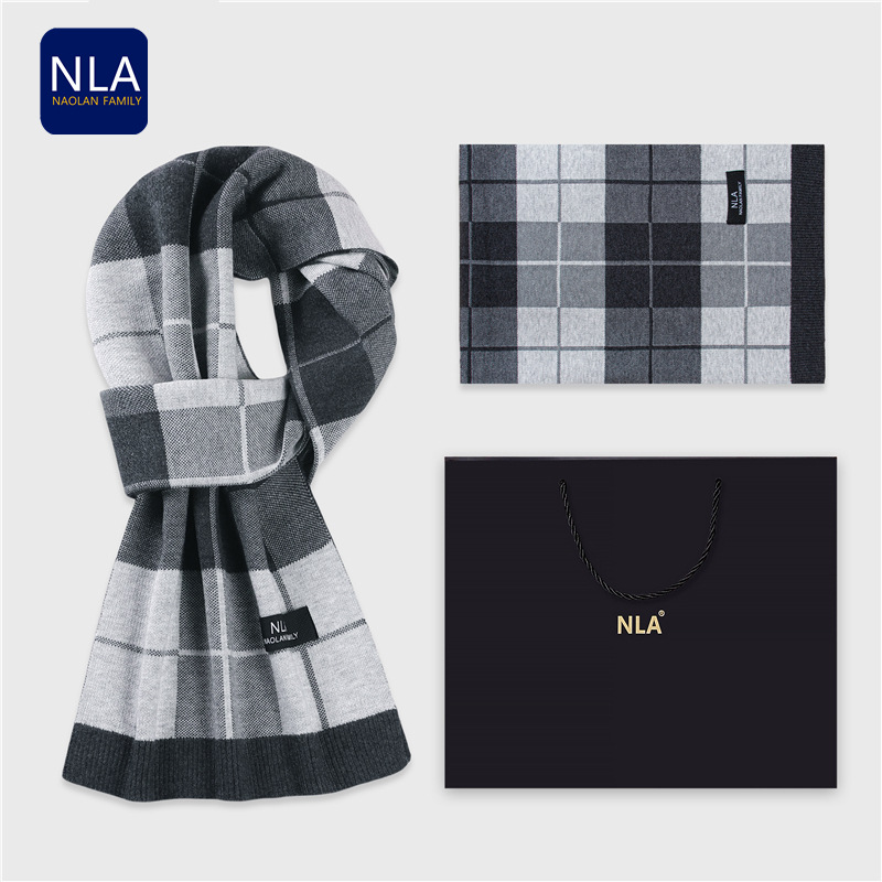 Gift Box Knitted Men's Wool Sc - Wool Scarf Men 评论和价格