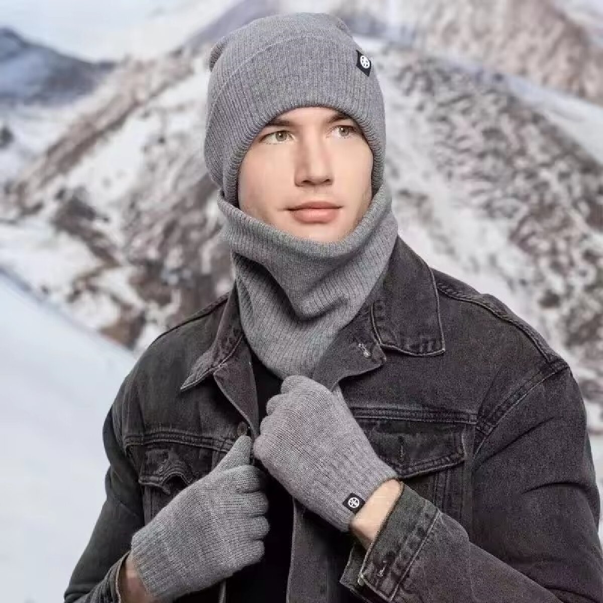 3pcs Winter Beanie Hat Gloves  - Wool Scarf Men 评论和价格