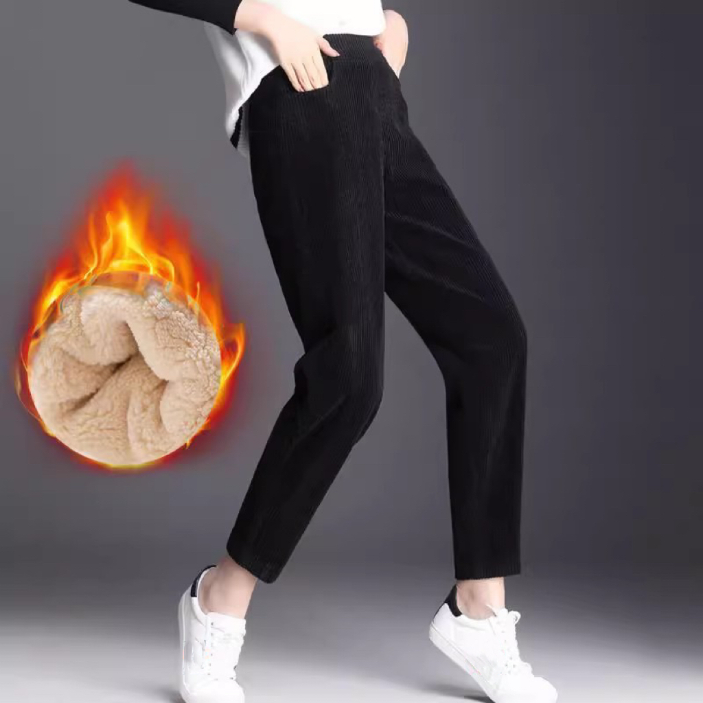 1pcs Women Autumn Winter Plush - Corduroy Pant Warm 评论和价格